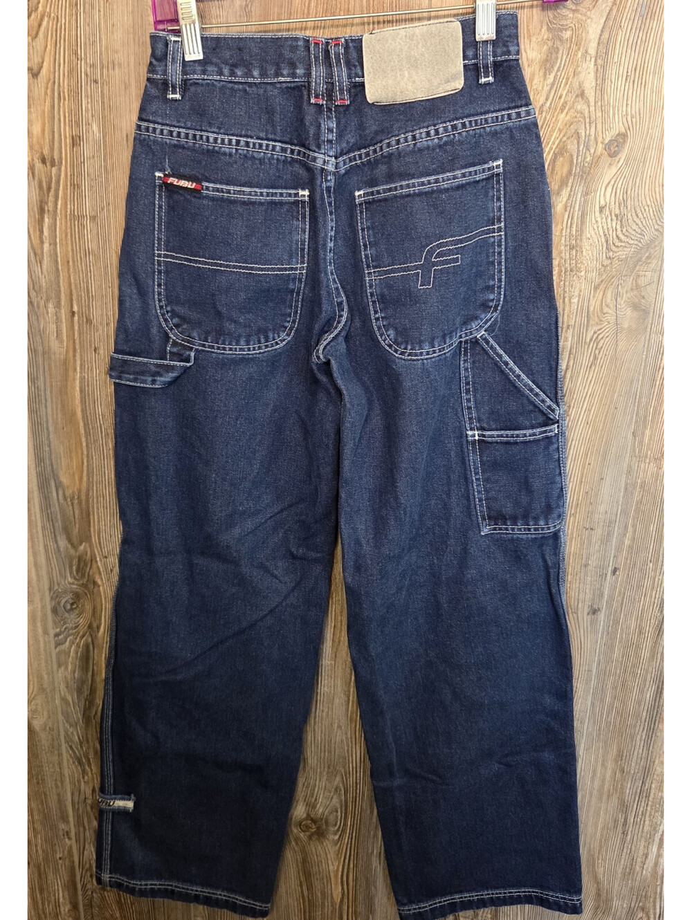 FUBU The Collection Carpenter Denim Jeans Vintage 90's Y2K Women Sz 5/6 (24x31)